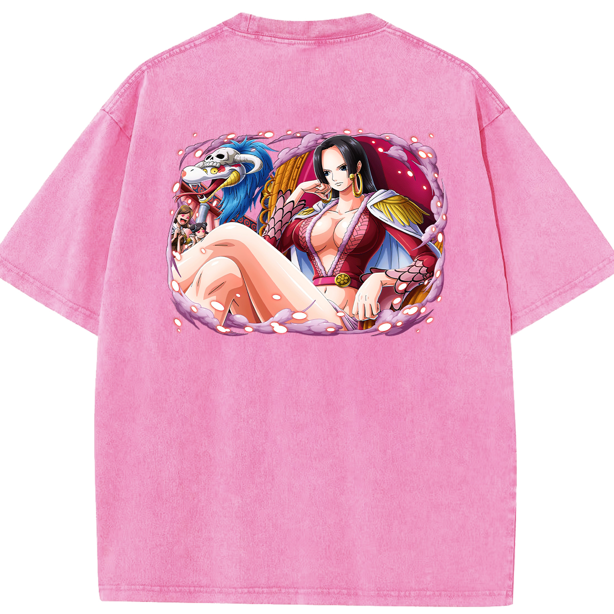 ワンピース ボア・ハンコック ONE PIECE Boa·Hancock 綿100% ヴィンテージ風 半袖Tシャツ（背面プリント）